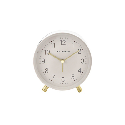 Wm Widdop Alarm Clock With Metal Feet White