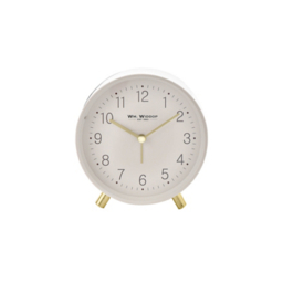 Wm Widdop Alarm Clock With Metal Feet White
