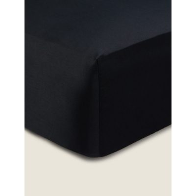 Black 100% Cotton Sateen Deep Fitted Sheet