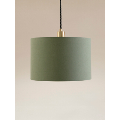 Khaki Linen-Effect Cylinder Shade