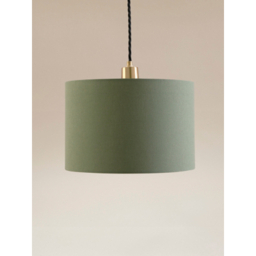 Khaki Linen-Effect Cylinder Shade
