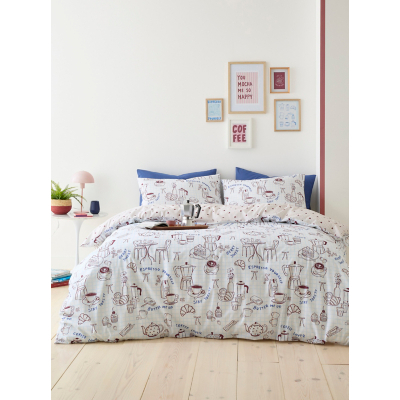 Fusion Coffee Club Duvet Cover Set