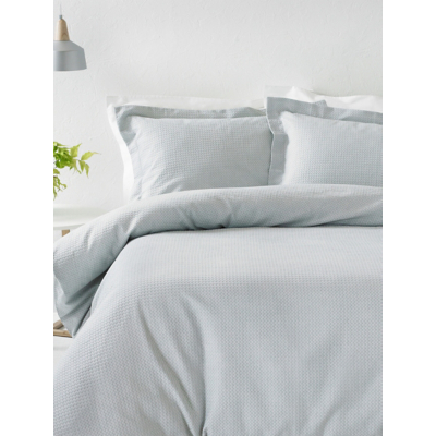 The Linen Yard Waffle Textured 100% Cotton Duvet Cover Set