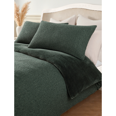 Stacey Solomon Green Super-Soft Boucle King Duvet Set