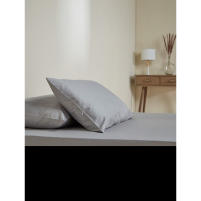 Grey 100% Cotton Percale Deep Fitted Sheet