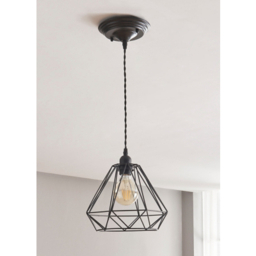 Black Easy Fit Wire Triangle Pendant