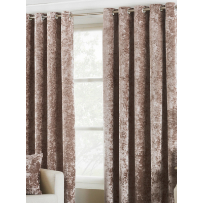 Paoletti Verona Gold Crushed Velvet Eyelet Curtain