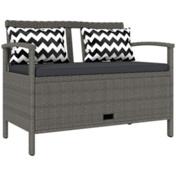 Outsunny 160L Grey Rattan Garden Storage Bench