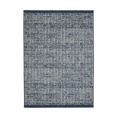 maker Indoor/Outdoor Navy Hatch Rug