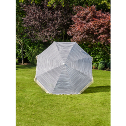 Boho Parasol 2M Stripe with Cream Fringe