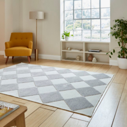 Think Rugs Cream & Grey Lyna Washable Rug