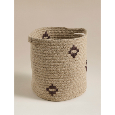 Geometric Woven Jute Storage Basket