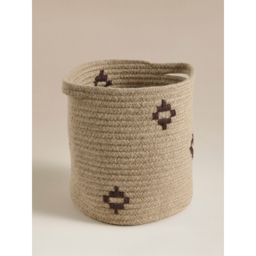 Geometric Woven Jute Storage Basket