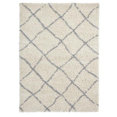 Think Rugs Cream Scandi Berber Style Shaggy Rug