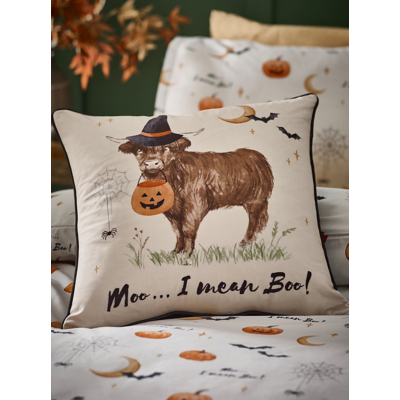 Catherine Lansfield Halloween Highland Cow Cushion