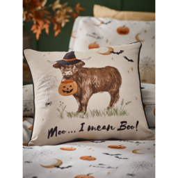 Catherine Lansfield Halloween Highland Cow Cushion