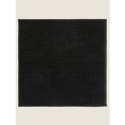 Black Solid Chenille Shower Mat