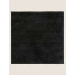 Black Solid Chenille Shower Mat
