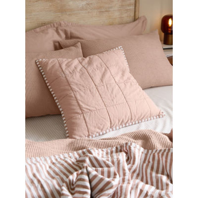 Yard Pink Hebden Stripe 100% Cotton Cushion
