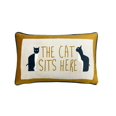 Furn Kitta Sits Here Velvet Piped Cushion