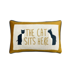Furn Kitta Sits Here Velvet Piped Cushion
