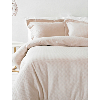 The Linen Yard Waffle Textured 100% Cotton Duvet Cover Set