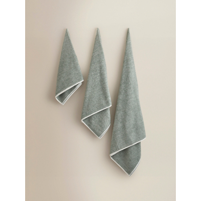 Lily Pad Green Melange Cotton Towel Range