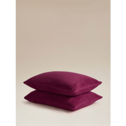 Magenta Plain Teddy Pillowcase Pair