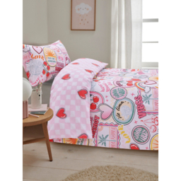 Slogan Sticker Reversible Duvet Set