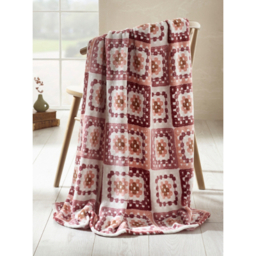Catherine Lansfield Crochet Print Blanket Throw - 130 x 170cm