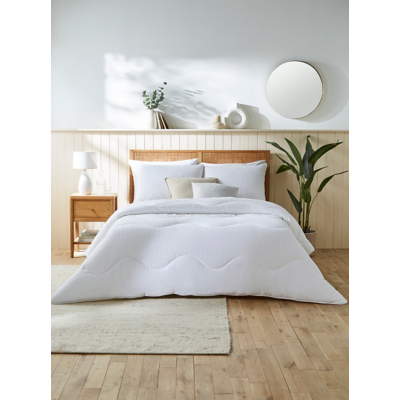 Night Lark White 4.5 Tog Cotton Waffle Coverless Duvet