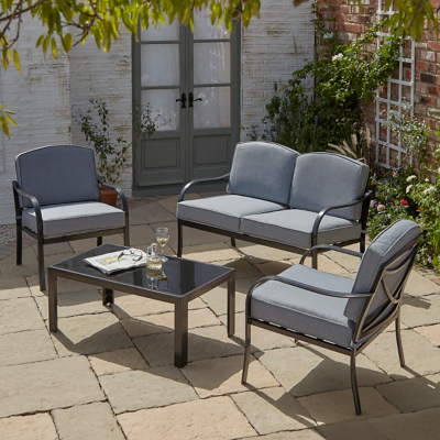 Haversham 4 Piece Garden Sofa Set - Charcoal