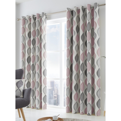 Fusion Lennox Blush Eyelet Curtains