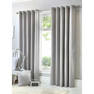 Fusion Cannes Silver Eyelet Curtains