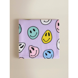 Lilac Smiley Face Fleece - 120cm x 150cm