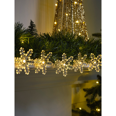 White Christmas Snowflake String Lights