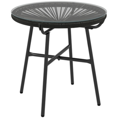 Outsunny Round Rattan Side Table