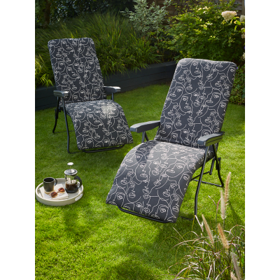 Miami Padded Relaxer Chair 2 Pack - Abstract Faces Print