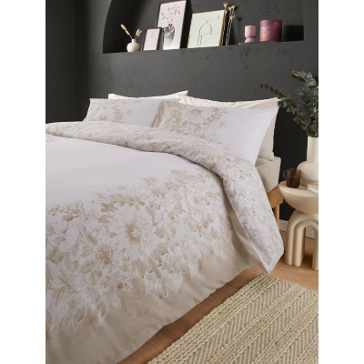 Beige Painted Panel Reversible Duvet Set