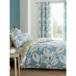 Catherine Lansfield Teal Inga Leaf Duvet Set