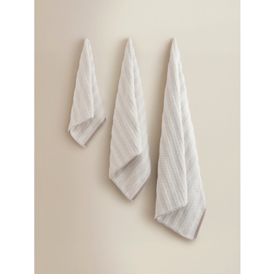 Taupe Two-Tone Textured Cotton Towel Range