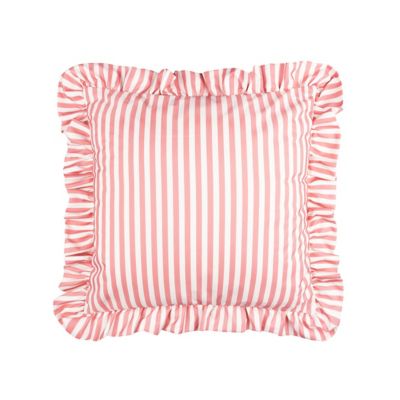 Wylder Pink Millie Ruffle Striped Outdoor Cushion