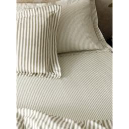 Hebden Light Brown Striped 100% Cotton Fitted Sheet