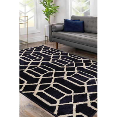 maker Navy Newport Lattice Rug