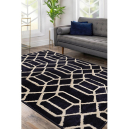 maker Navy Newport Lattice Rug