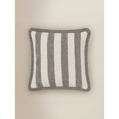 Stripe Chenille Texture Fringe Edge Cushion