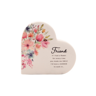 The Cottage Garden Ceramic Heart - Friend