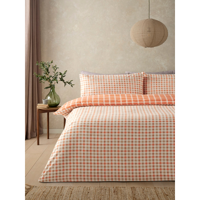 Brushed Cotton Autumn Gingham Reversible Duvet Set