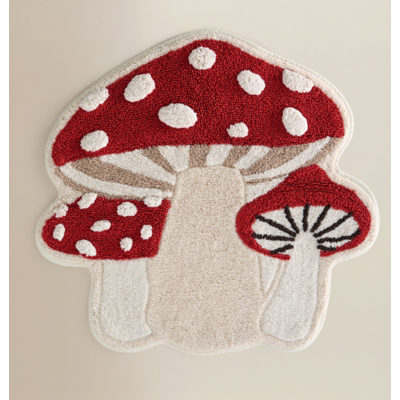 Toadstool Cream & Red Bath Mat