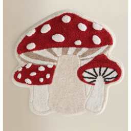 Toadstool Cream & Red Bath Mat